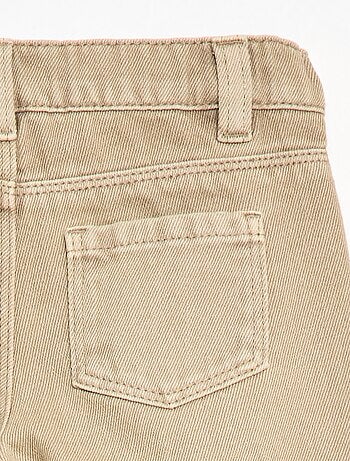 Pantaloni paperbag in twill di cotone