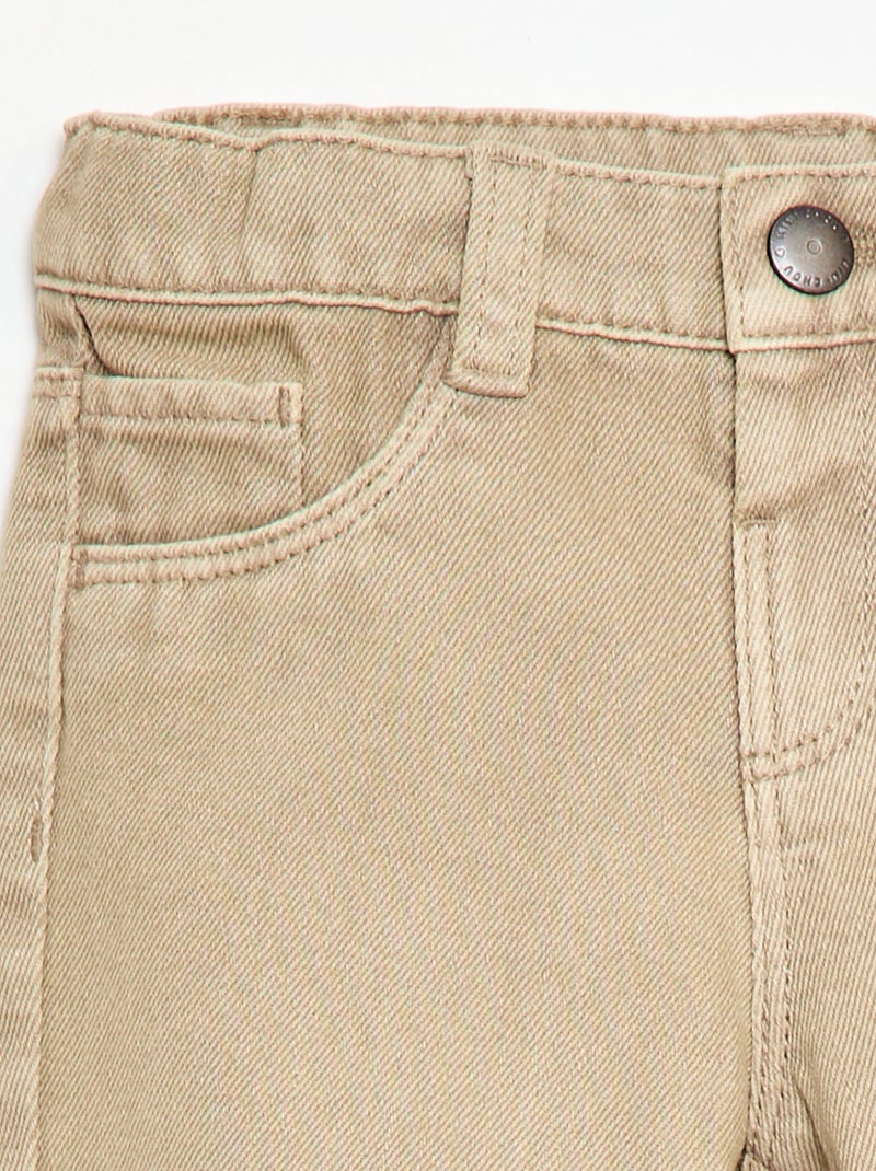 Pantaloni paperbag in twill di cotone Beige - Kiabi