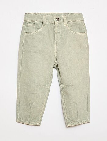 Pantaloni paperbag in twill di cotone