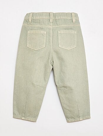 Pantaloni paperbag in twill di cotone