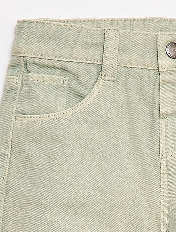 Pantaloni paperbag in twill di cotone
