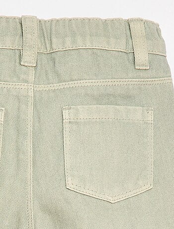 Pantaloni paperbag in twill di cotone