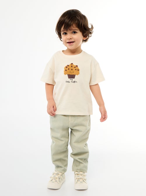 Pantaloni paperbag in twill di cotone - Kiabi