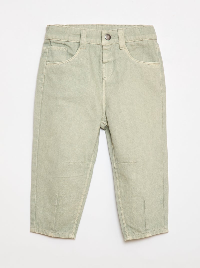 Pantaloni paperbag in twill di cotone Grigio - Kiabi