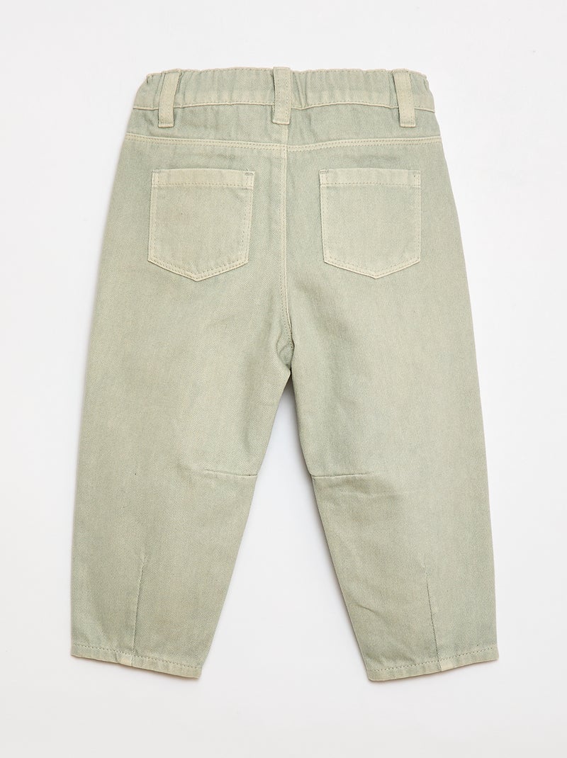Pantaloni paperbag in twill di cotone Grigio - Kiabi