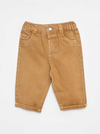 Pantaloni paperbag in twill misura 7/8