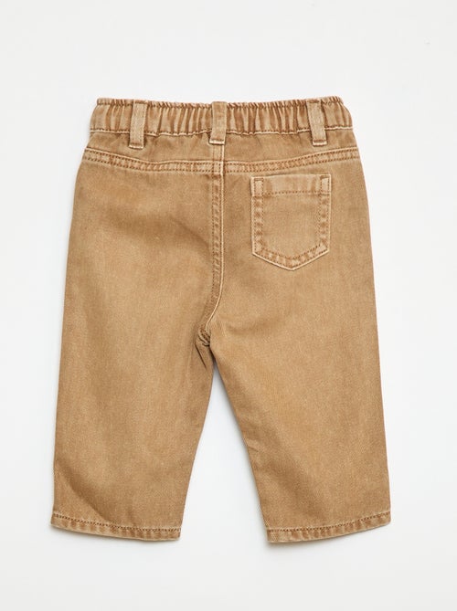 Pantaloni paperbag in twill misura 7/8 - Kiabi