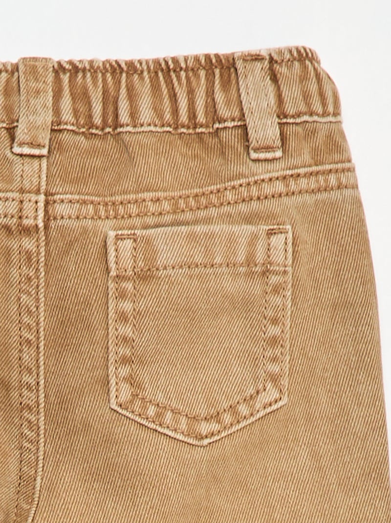 Pantaloni paperbag in twill misura 7/8 Beige - Kiabi