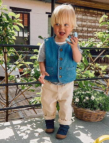 Pantaloni paperbag in twill misura 7/8