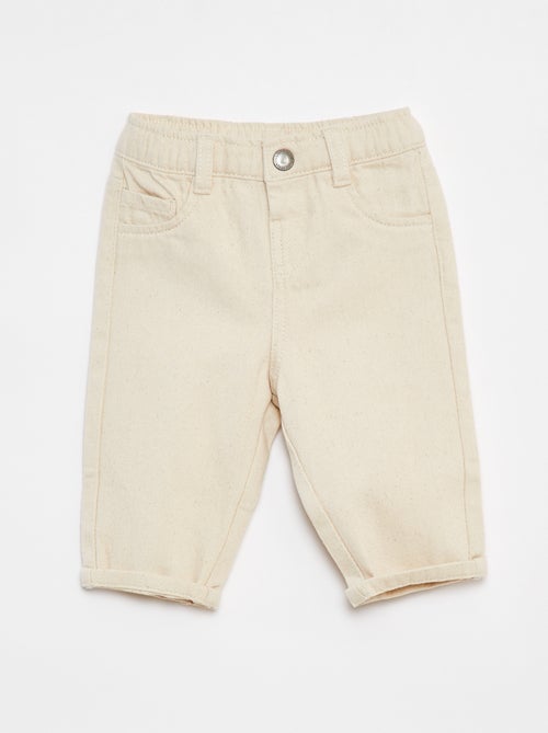 Pantaloni paperbag in twill misura 7/8 - Kiabi