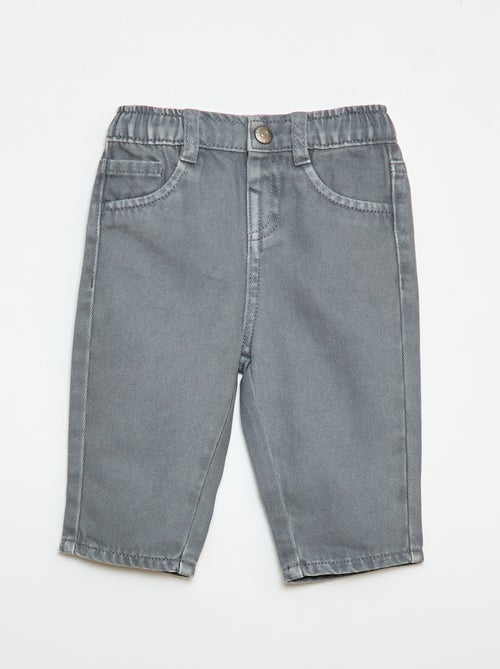 Pantaloni paperbag in twill misura 7/8 - Kiabi