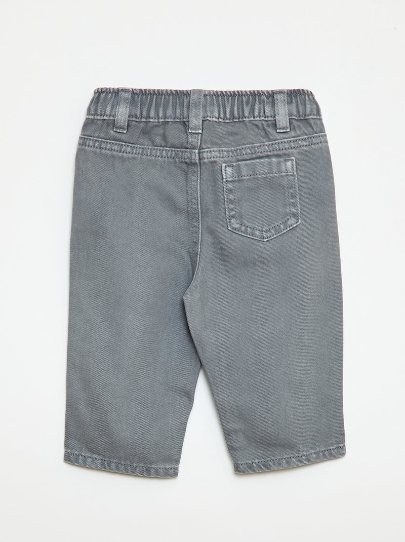 Pantaloni paperbag in twill misura 7/8 Grigio - Kiabi
