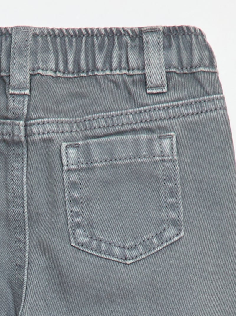 Pantaloni paperbag in twill misura 7/8 Grigio - Kiabi