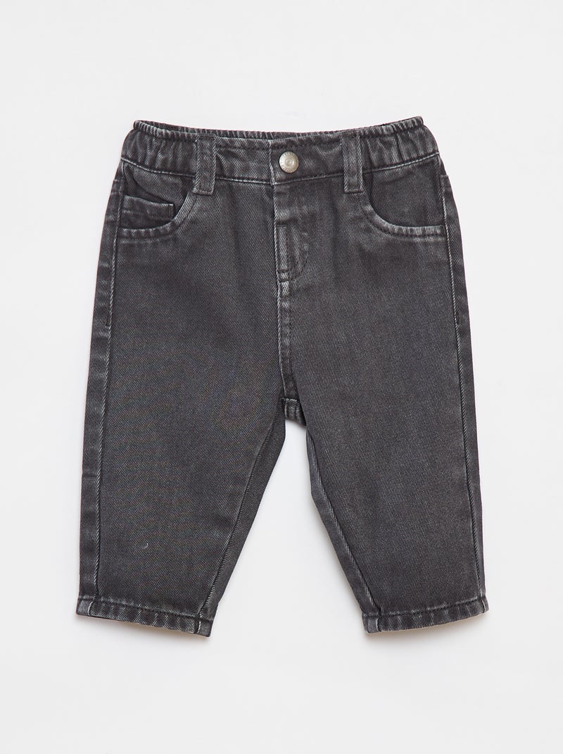 Pantaloni paperbag in twill misura 7/8 Nero - Kiabi
