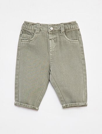 Pantaloni paperbag in twill misura 7/8