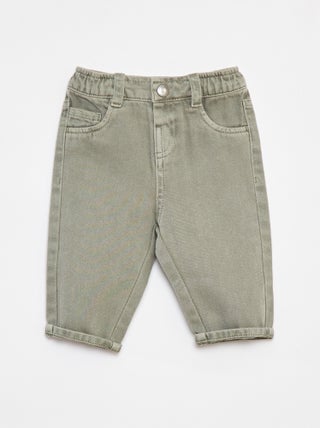 Pantaloni paperbag in twill misura 7/8