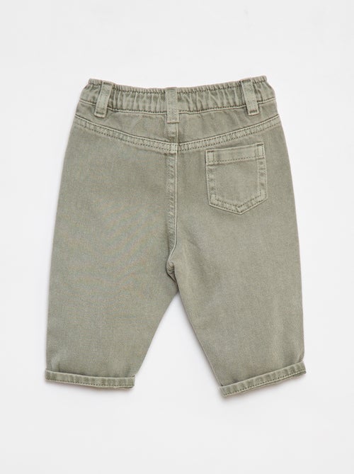 Pantaloni paperbag in twill misura 7/8 - Kiabi