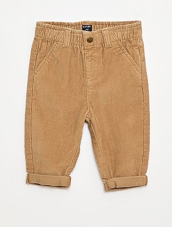 Pantaloni paperbag in velluto a coste