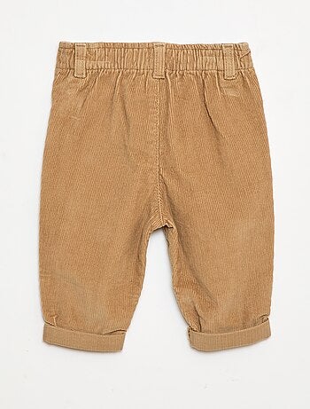Pantaloni paperbag in velluto a coste