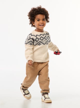 Pantaloni paperbag in velluto a coste