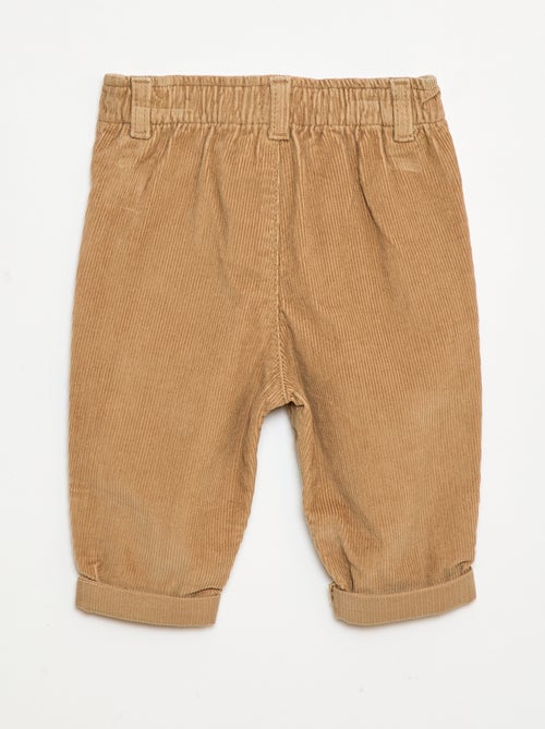 Pantaloni paperbag in velluto a coste - Kiabi