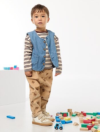 Pantaloni paperbag in velluto a coste