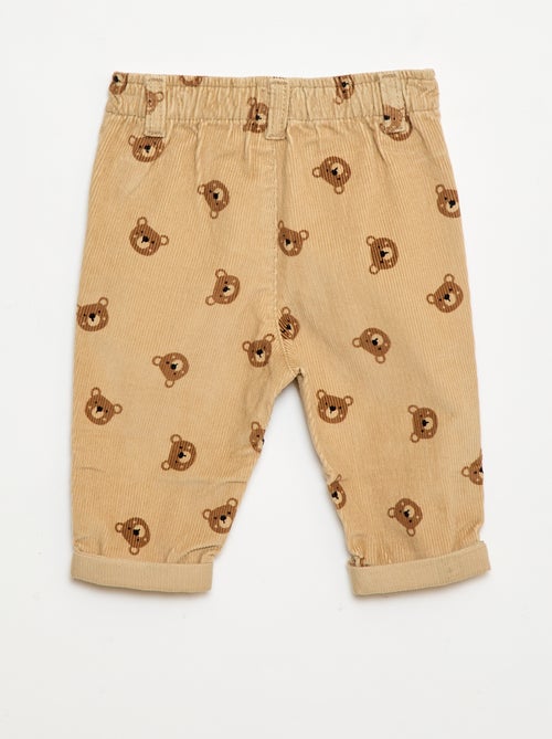 Pantaloni paperbag in velluto a coste - Kiabi