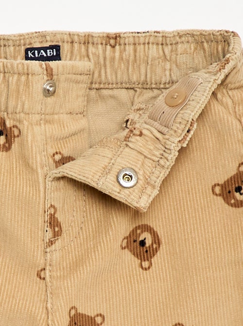 Pantaloni paperbag in velluto a coste - Kiabi