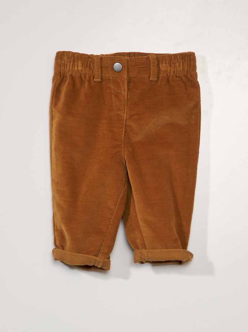 Pantaloni paperbag in velluto a coste MARRONE - Kiabi