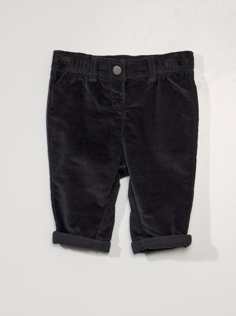 Pantaloni paperbag in velluto a coste NERO - Kiabi
