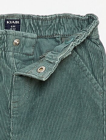 Pantaloni paperbag in velluto a coste