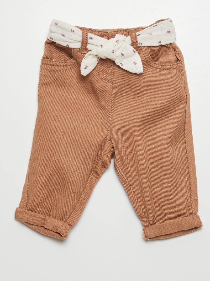 Pantaloni paperbag MARRONE - Kiabi