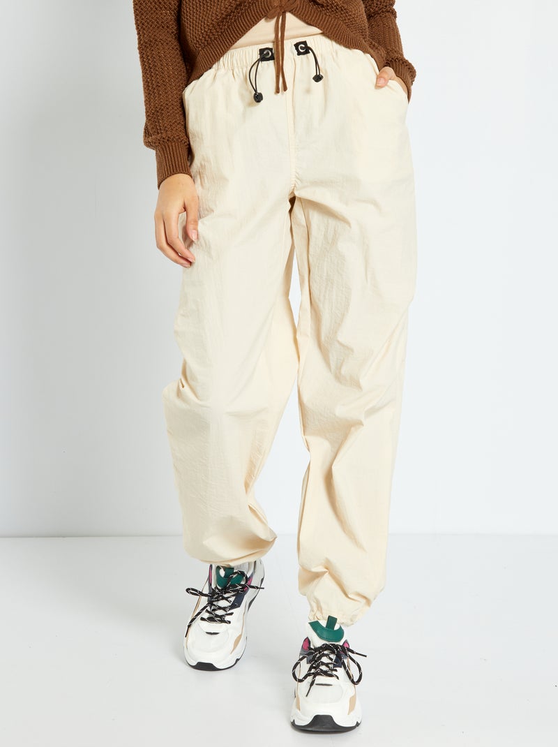 Pantaloni parachute in nylon BEIGE - Kiabi