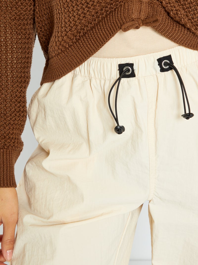 Pantaloni parachute in nylon BEIGE - Kiabi