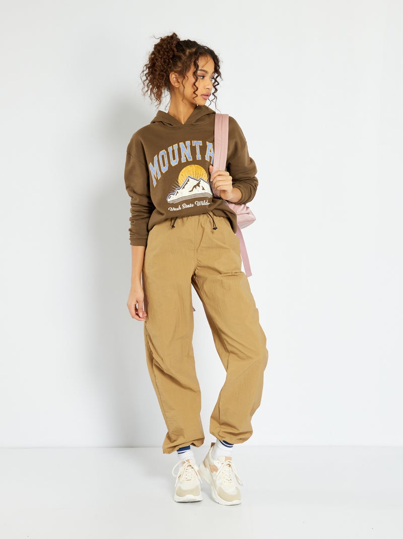 Pantaloni parachute in nylon BEIGE - Kiabi