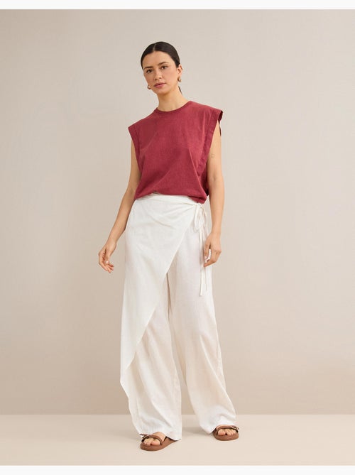 Pantaloni pareo di lino, mo fashion - Kiabi