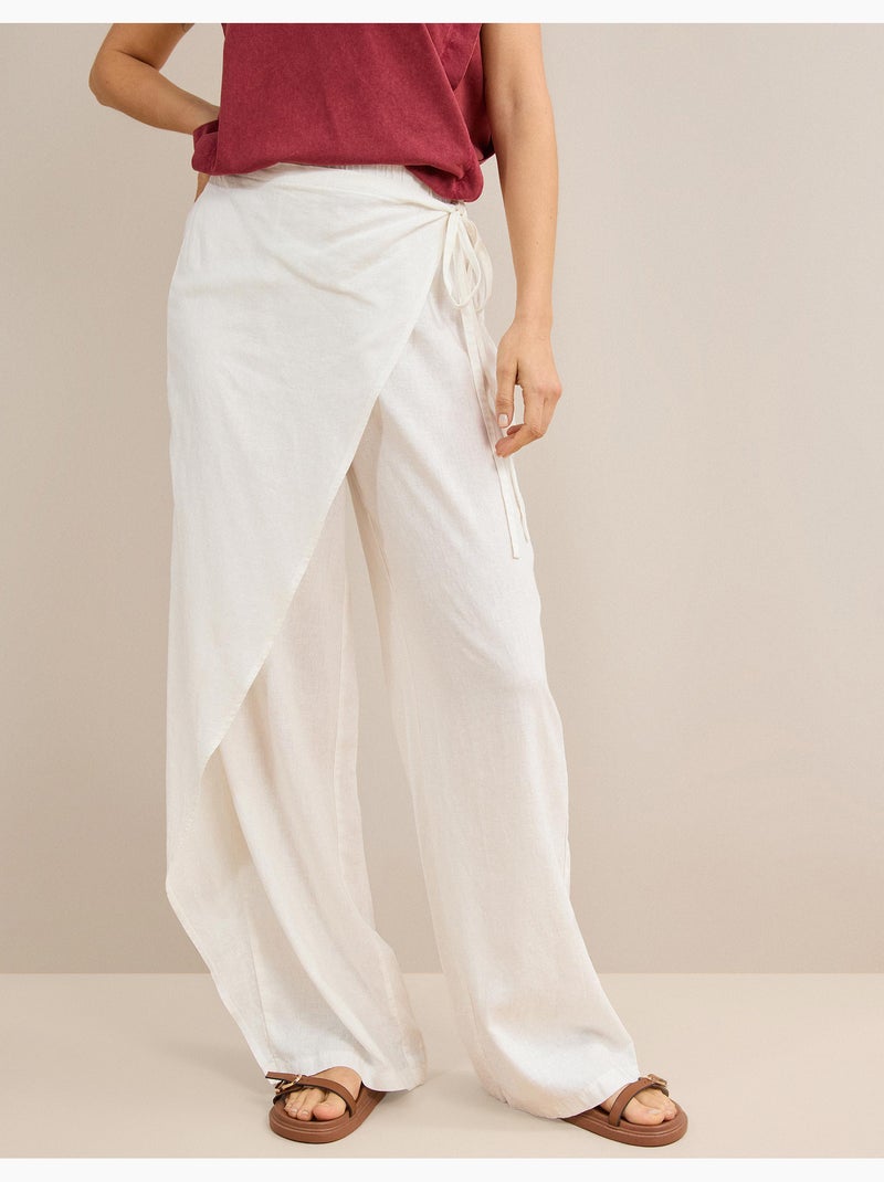 Pantaloni pareo di lino, mo fashion Bianco - Kiabi
