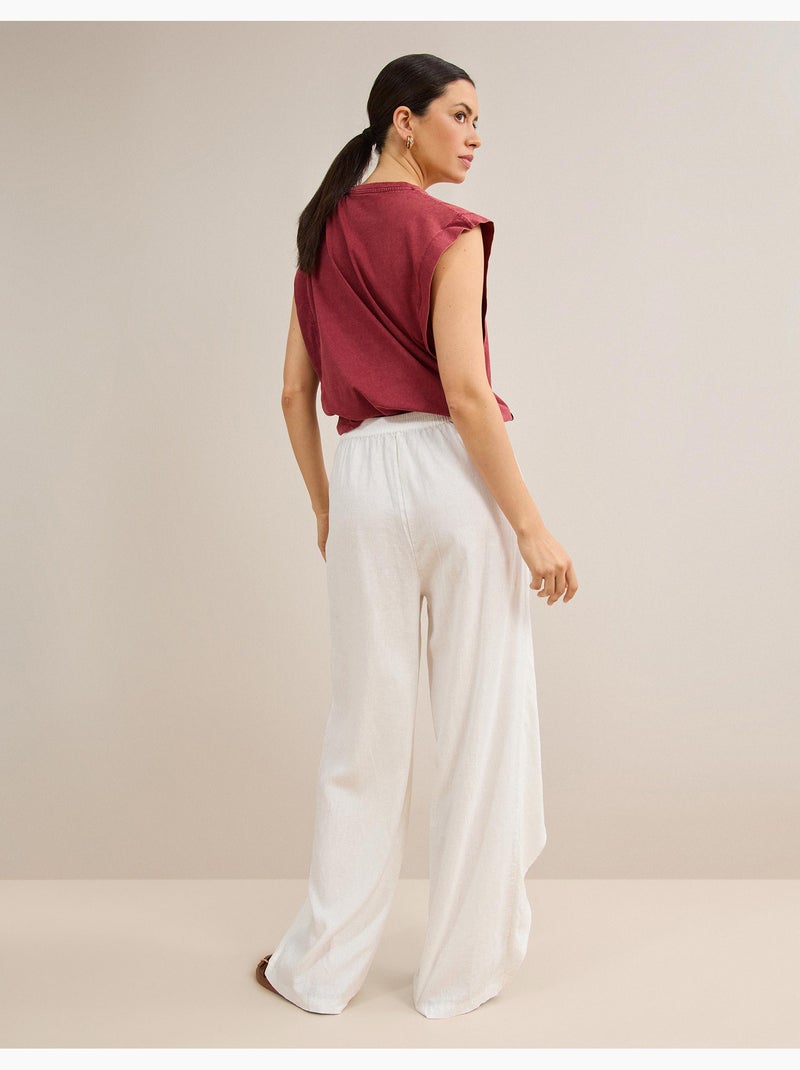 Pantaloni pareo di lino, mo fashion Bianco - Kiabi