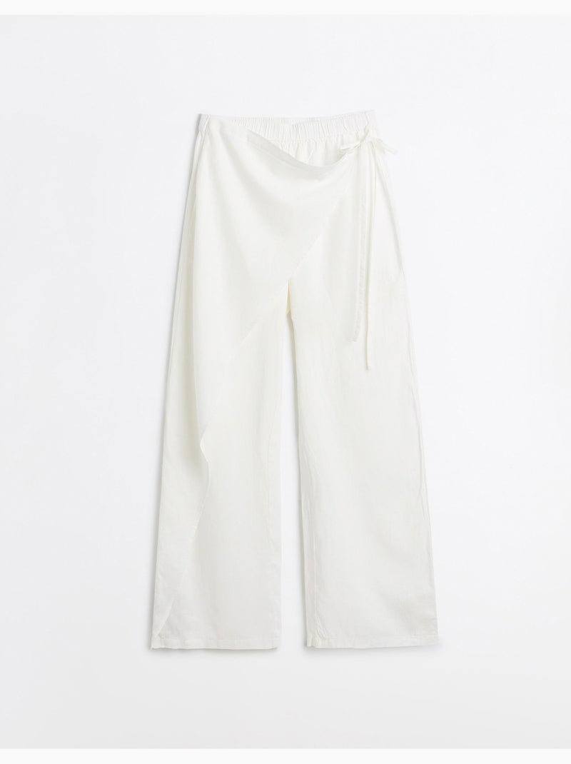 Pantaloni pareo di lino, mo fashion Bianco - Kiabi