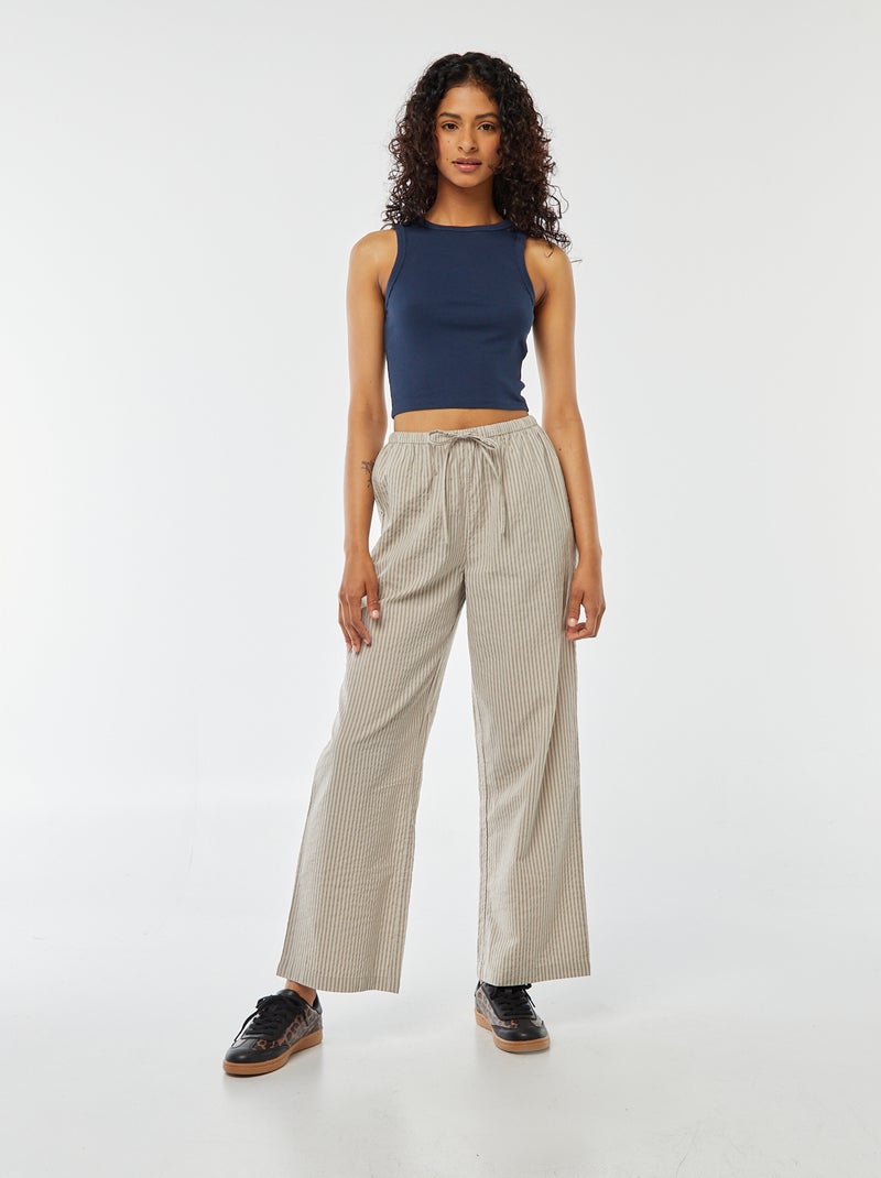 Pantaloni pigiama a righe Beige - Kiabi