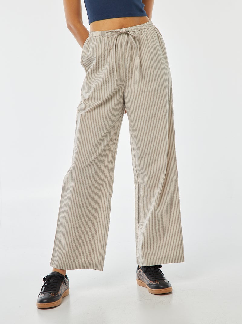 Pantaloni pigiama a righe Beige - Kiabi