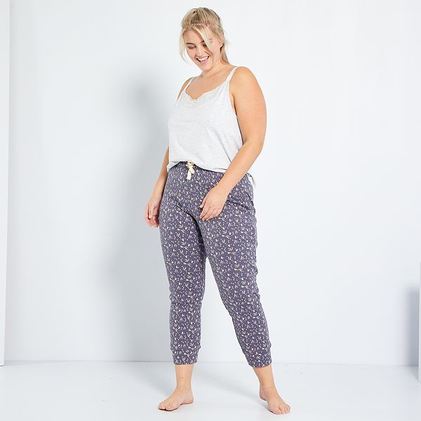 Pantaloni pigiama floreali Taglie forti donna - BLU - Kiabi - 12,00€
