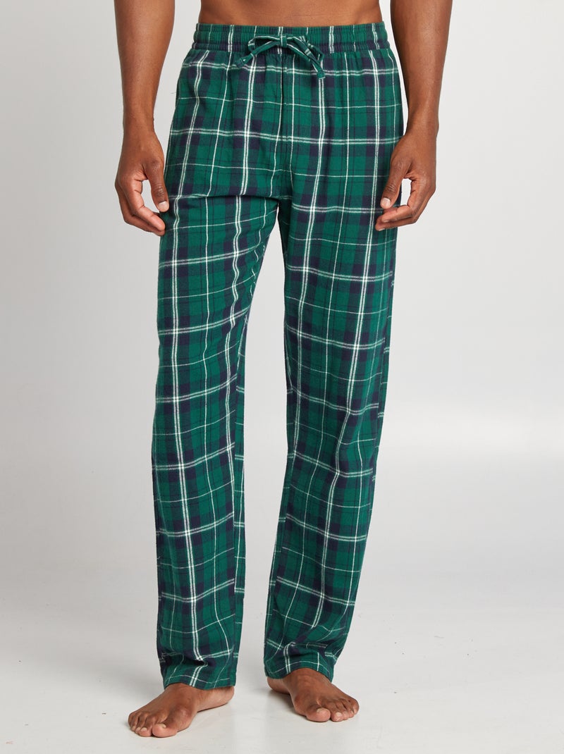 Pantaloni pigiama in flanella VERDE - Kiabi
