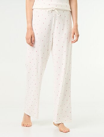 Pantaloni pigiama in maglia a costine