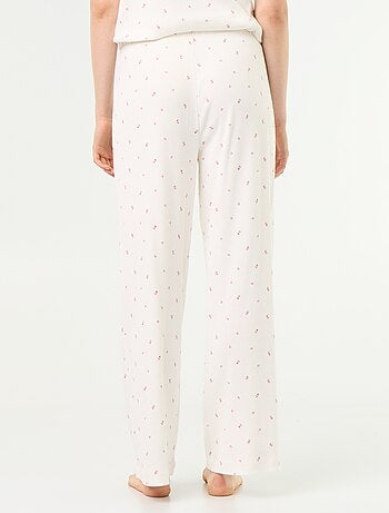 Pantaloni pigiama in maglia a costine