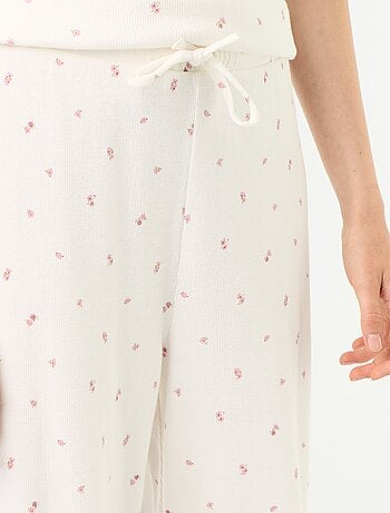 Pantaloni pigiama in maglia a costine