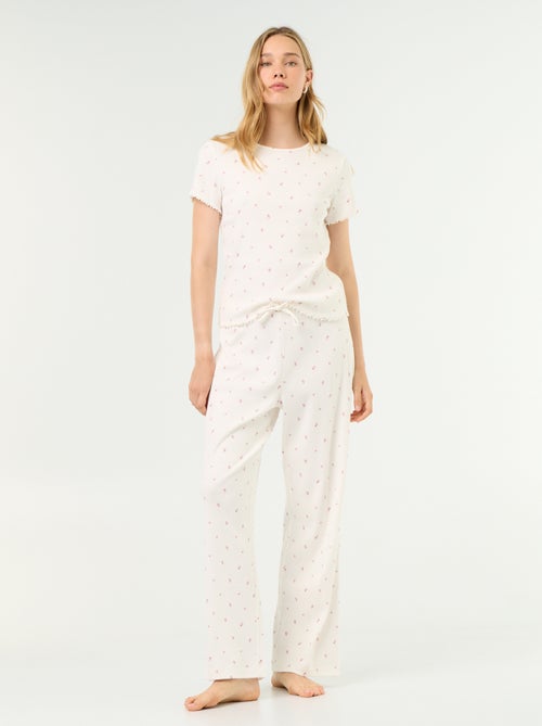 Pantaloni pigiama in maglia a costine - Kiabi