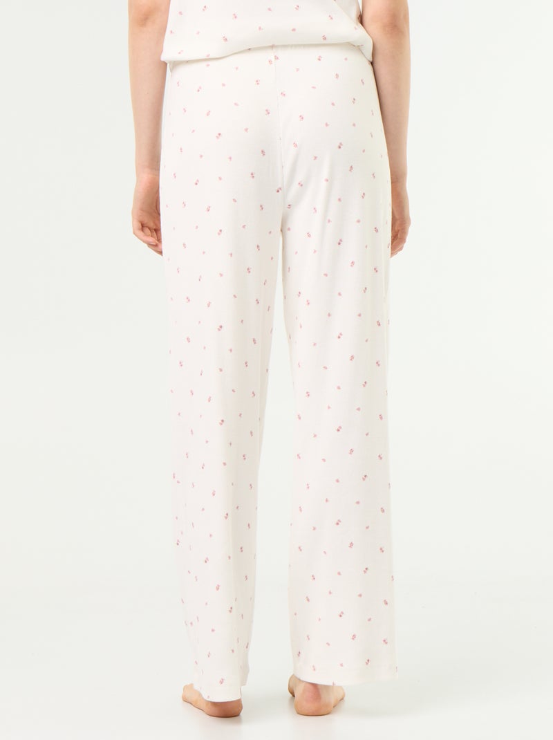Pantaloni pigiama in maglia a costine Bianco - Kiabi