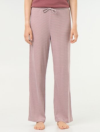 Pantaloni pigiama in maglia a costine