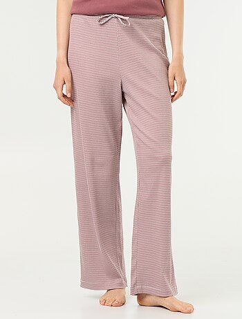 Pantaloni pigiama in maglia a costine